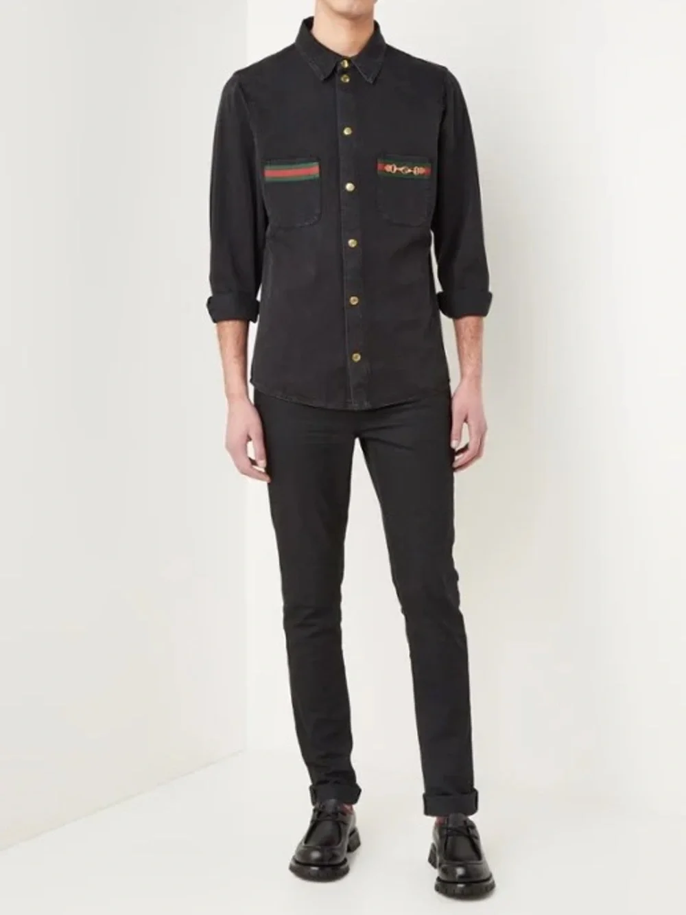 Black Denim Shirt by Gucci